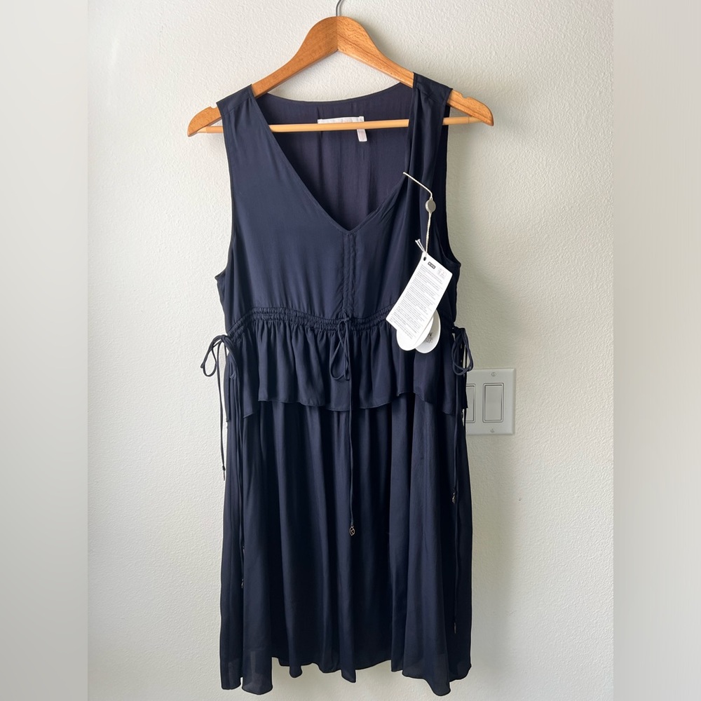 See by Chloe v neck shift dress with ruffle